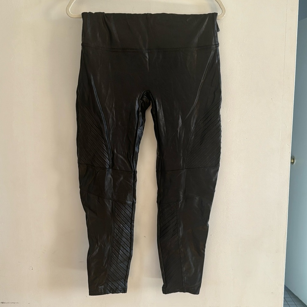 Spanx Faux Leather Moto Leggings